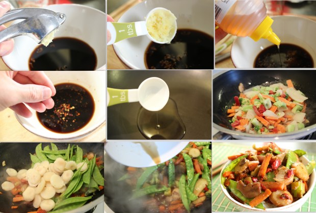 Chop Free Teriyaki Vegetable Stir-Fry Steps easy college recipe