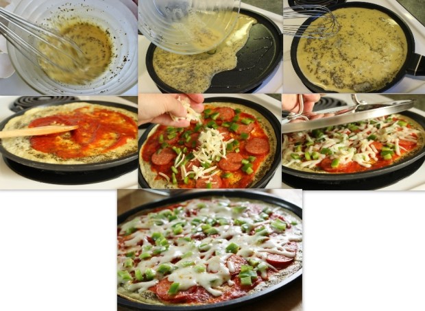 Steps to making pizza omelette for college