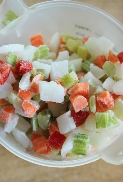 Frozen vegetables are inexpensive and make cooking at college easier.