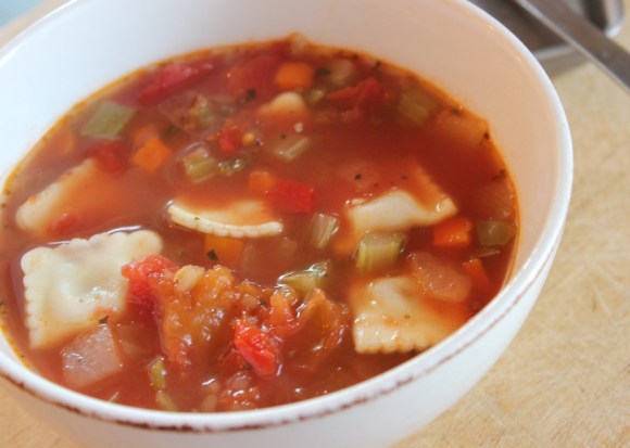 Minestrone in Minutes. Easy soup recipe for college and university students.