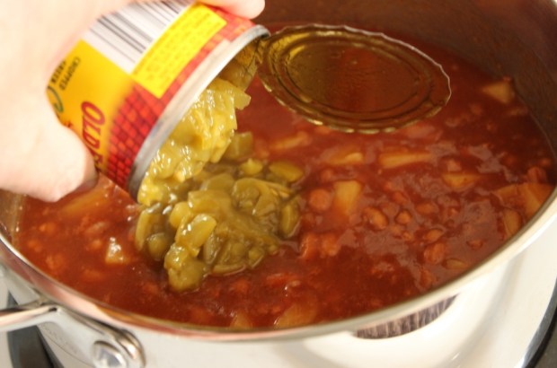 Green Chilies for Whiskey Barbecue Baked Beans ~ Look in the Fridge Friday