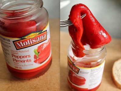 Roasted Red Peppers from a jar.