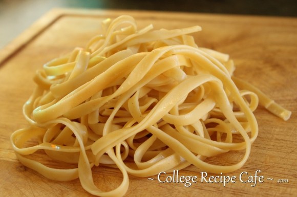 Cooked Fettuccine Ready for Freezing. Can you freeze leftover pasta noodles? Sure can! Here's how.