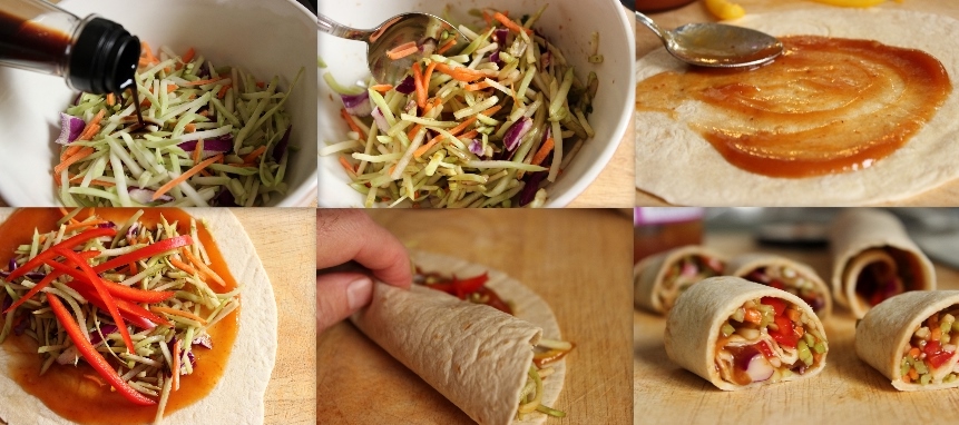 Broccoli coleslaw makes these healthy vegetable spring rolls a cinch to assemble.