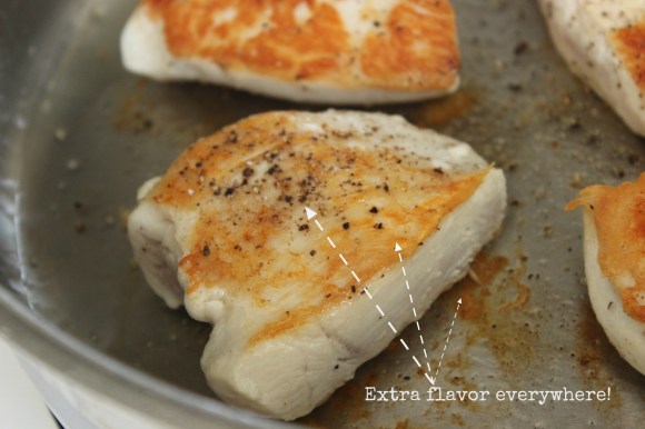 Seasoning and browning the chicken adds extra flavor to any meal!