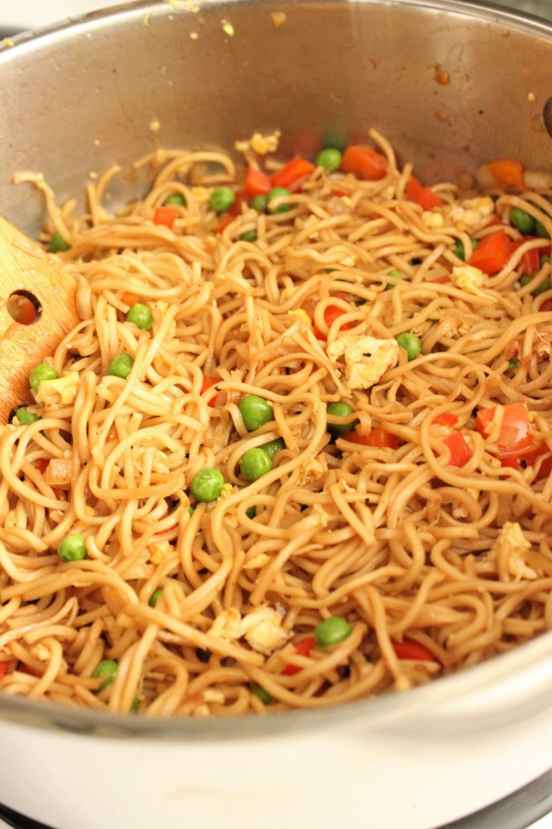 Fried Vegetable Chow Mein Noodles: College Recipe Cafe
