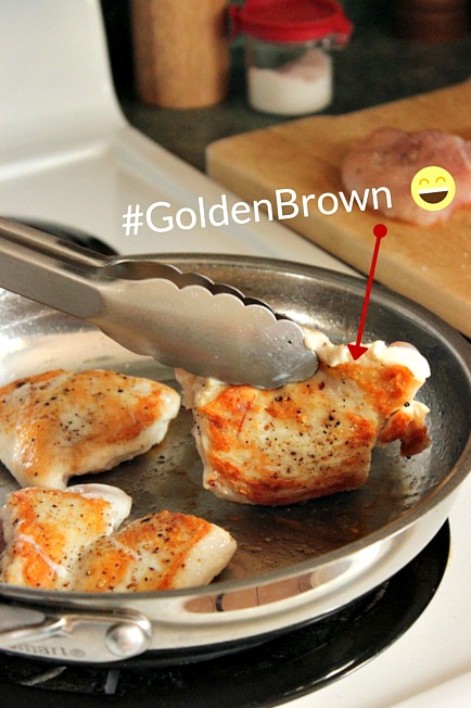Pan-seared chicken breast with golden brown crust