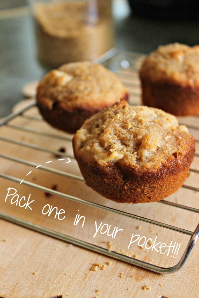 Pocket Size Cinnamon Apple Muffins - Healthy mid-morning snack for when you're on the move!
