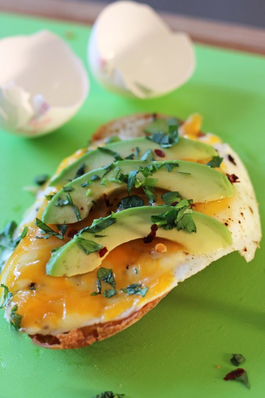 15 Minute Fried Egg and Avocado Cheese Melt!
