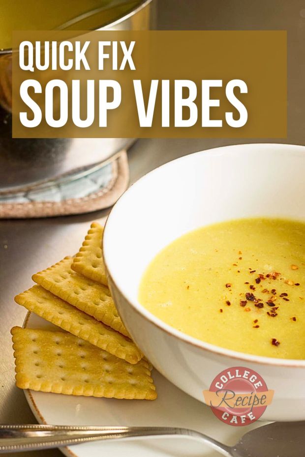 Curry Cauliflower Soup with crackers on the side