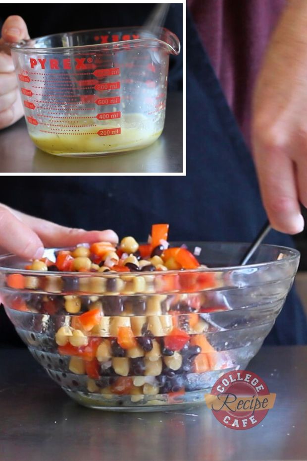 Mixing Two Bean Salad